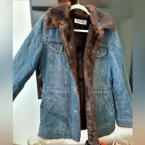 Vintage 90’s Marvin Richards Denim Fur-Lined Coat for sale!